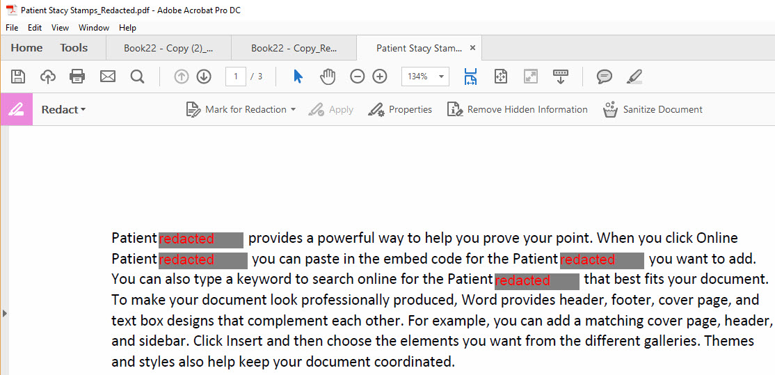 how to redact a pdf document in word